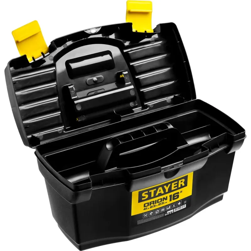 STAYER ORION-16, 410 x 230 x 230 мм, (16″), пластиковый ящик для инструментов (38110-16)