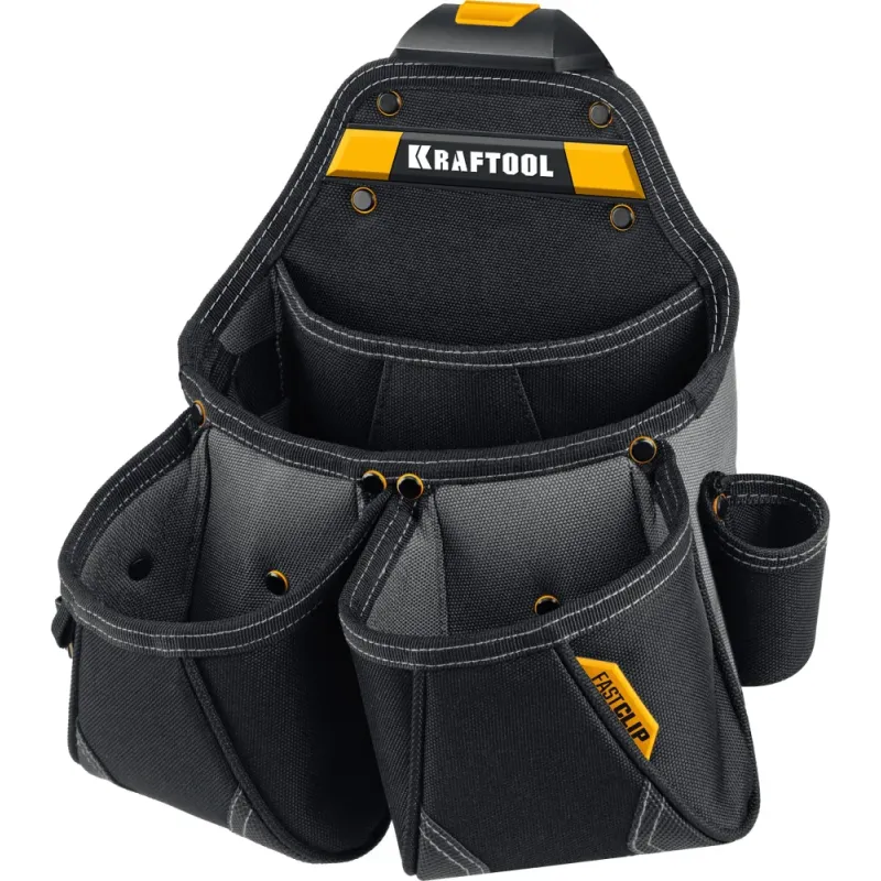 KRAFTOOL KBS-5 пояс монтажника, в комплекте: пояс монтажника, подтяжки и 3 сумки (38760-5)