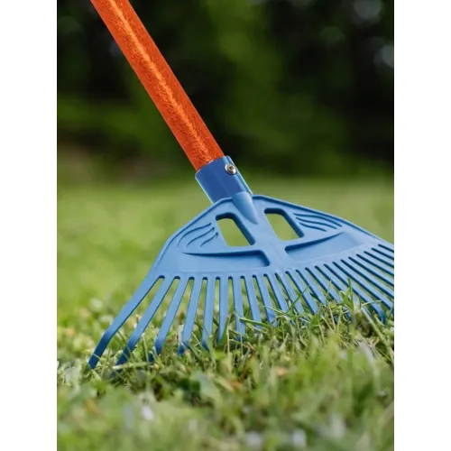 GRINDA PP-23 FIBER, 500 х 50 х 1680 мм, 23 зубца, ударопрочный пластик, фибергласовый черенок, грабли веерные пластиковые, PROLine (421815)