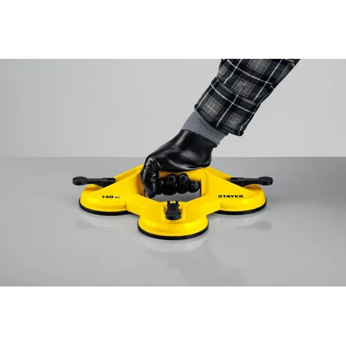 STAYER MAXLift, 140 кг, пластмассовый, тройной, стеклодомкрат на присоске (33718-3)