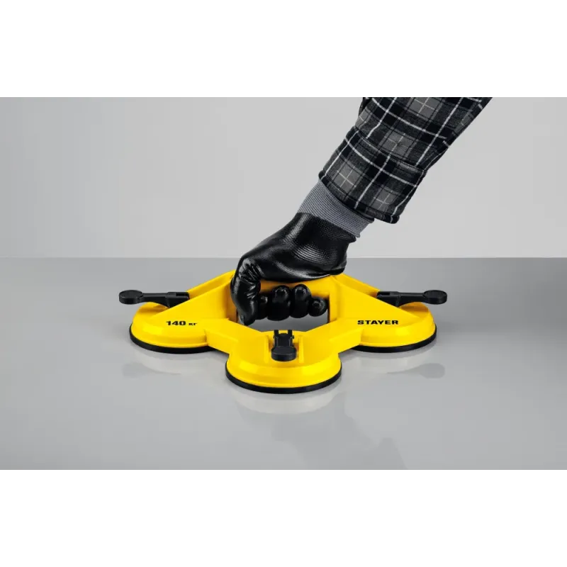 STAYER MAXLift, 140 кг, пластмассовый, тройной, стеклодомкрат на присоске (33718-3)