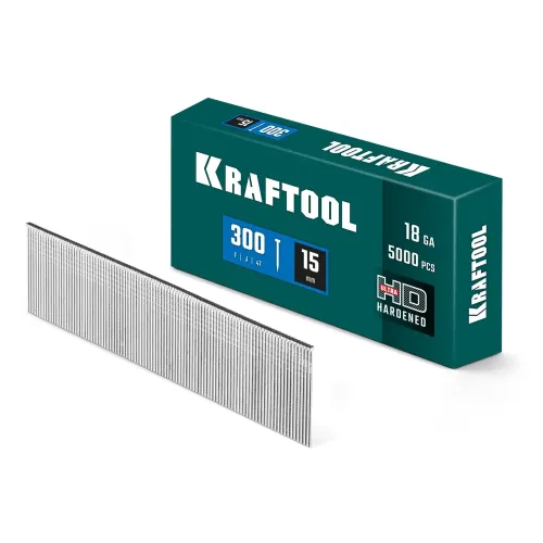 KRAFTOOL гвозди тип 300 (47/J/ F), 15 мм, калибр 18GA. 5000 шт (31785-15)