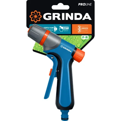 GRINDA F-R, курок спереди, двухкомпонентный, плавная регулировка напора, поливочный пистолет, PROLine (429121)