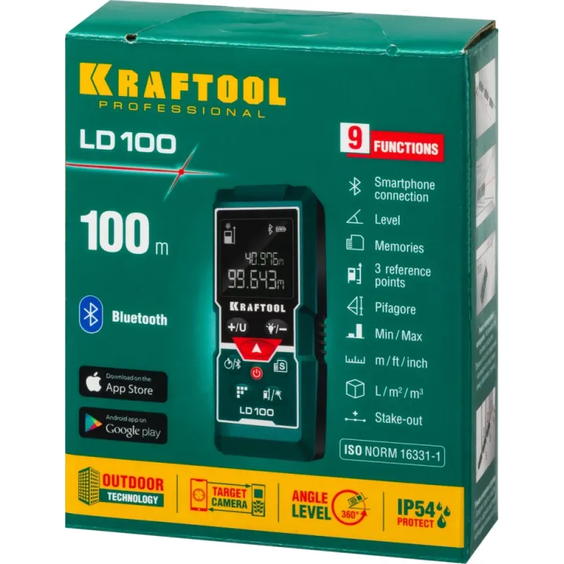 KRAFTOOL LD-100, 100 м, лазерный дальномер (34765)