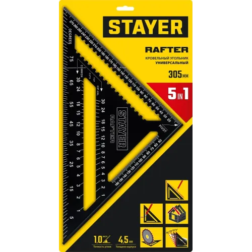STAYER 305 мм, 5-в-1, универсальный кровельный угольник, Professional (34306-30)