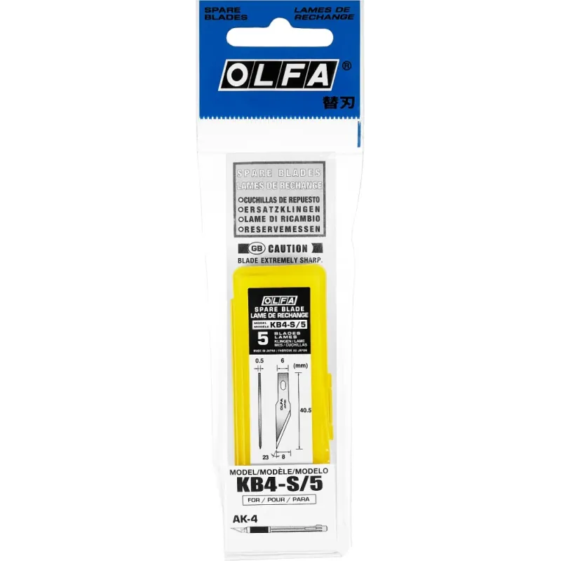 OLFA 6 мм, для ножа, перовые лезвия (OL-KB4-S/5)
