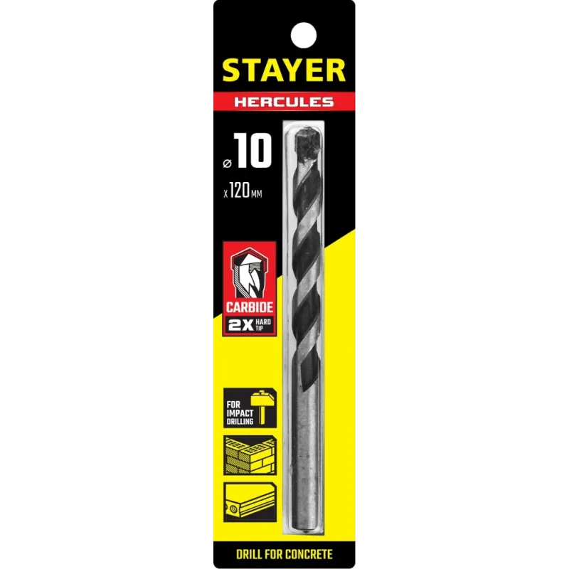 STAYER Hercules, 10 x 120 мм, cверло по бетону, Professional (2915-120-10)