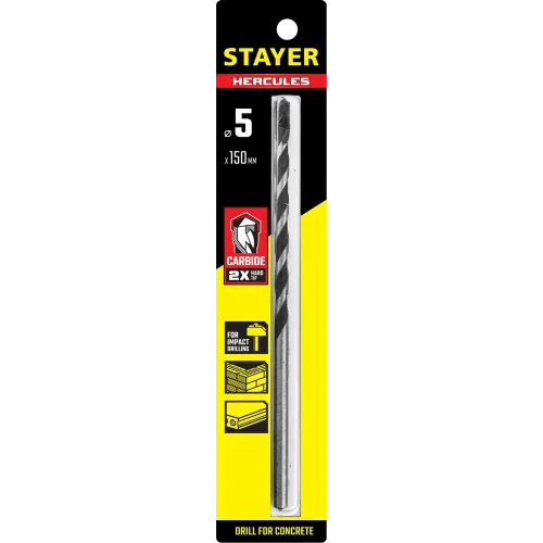 STAYER Hercules, 5 x 150 мм, cверло по бетону, Professional (2915-150-05)