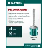 KRAFTOOL VS DIAMOND d 8 мм (М14, 50 мм), Вакуумная алмазная фреза пальчиковая с конусом (29811-08)