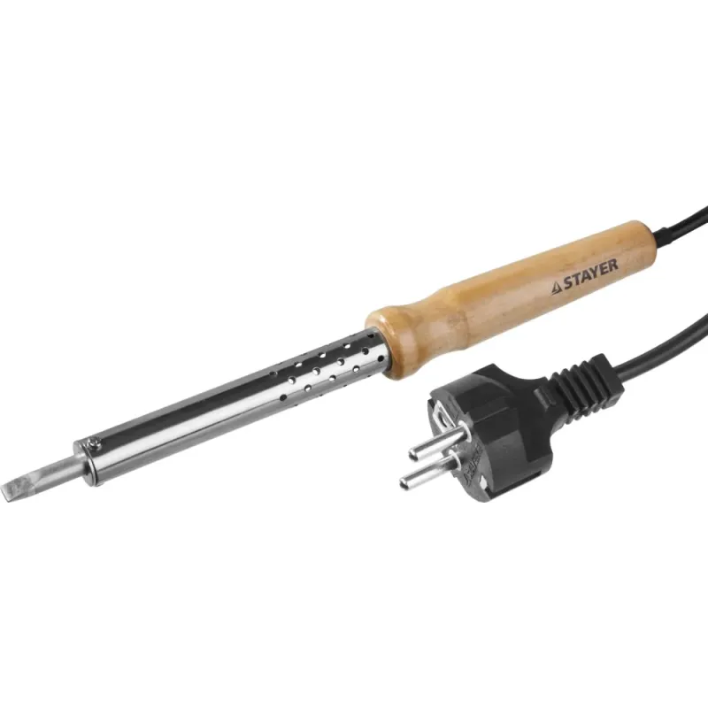 STAYER MAXTerm, 100 Вт, клин, электропаяльник с деревянной рукояткой (55310-100)