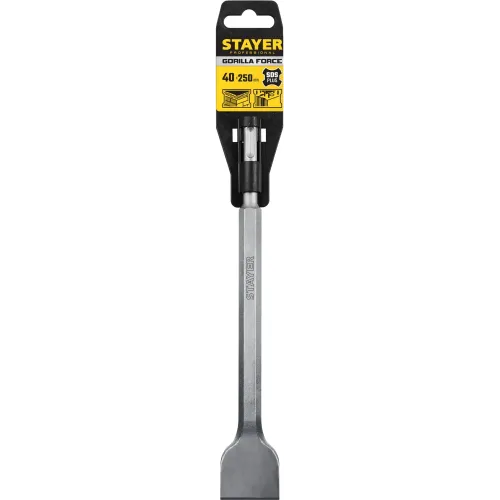 STAYER Gorilla Force, 40 х 250 мм, SDS-Plus, плоское изогнутое зубило, Professional (29354-40-250)