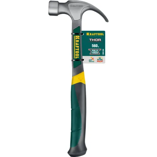 KRAFTOOL Thor, 560 г, цельнокованый столярный молоток-гвоздодёр (20270)