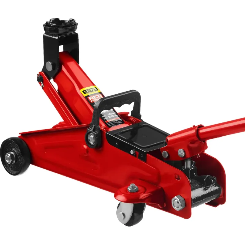 STAYER R-22 RED FORCE, 2 т, 125 - 320 мм, подкатной домкрат для легковых а/м, Professional (43152-2)