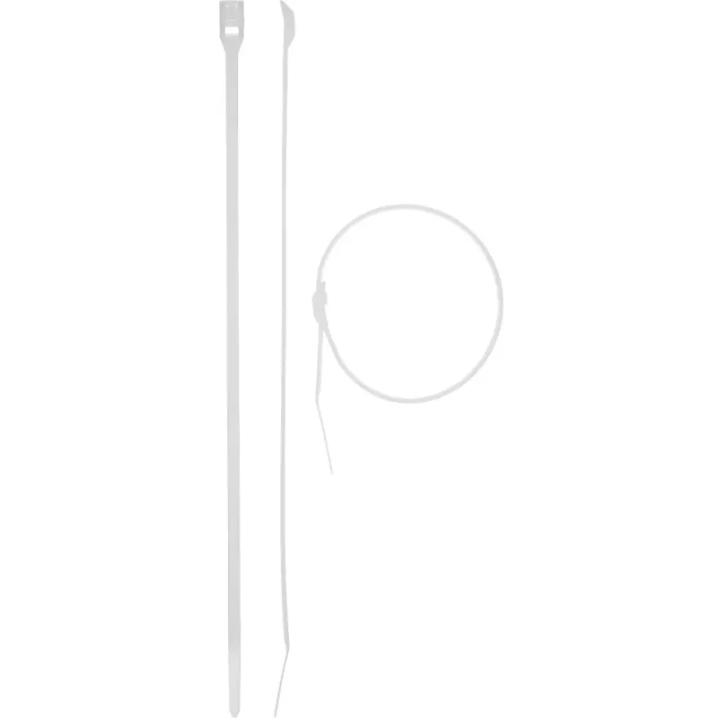 ЗУБР КОБРА, 4.6 x 255 мм, нейлон РА66, 25 шт, белые, кабельные стяжки с плоским замком, Профессионал (30930-46-255)