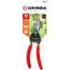 GRINDA G-1, 150 мм, цельнокованые лезвия, стальные рукоятки, покрытие ПВХ, плоскостной мини-секатор (423101)