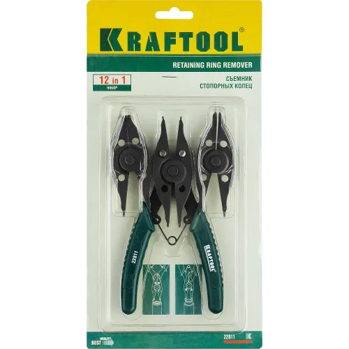 KRAFTOOL Universal 6-in-1, внешний/внутренний, съемник стопорных колец (22811)