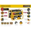 STEHER 3300 Вт, бензиновый генератор с электростартером (GS-4500E)
