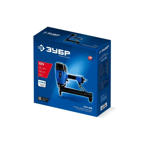 ЗУБР CN-40, пневматический нейлер для гвоздей по бетону и металлу, Профессионал (31940)