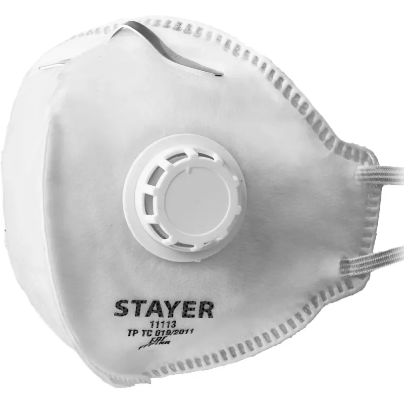 STAYER FV-80, класс защиты FFP1, плоская, фильтрующая полумаска с клапаном выдоха (11113)