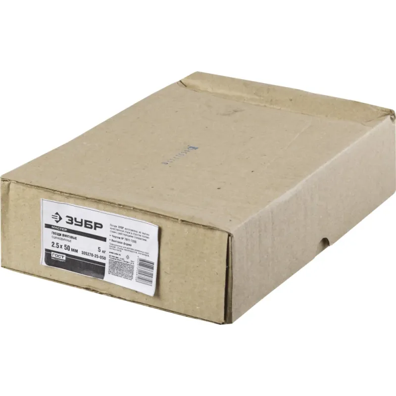ЗУБР 50 x 2.5 мм, цинк, 5 кг, винтовые гвозди (305270-25-050)