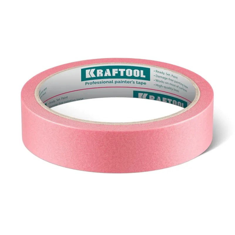 KRAFTOOL #200 Delicate 25 мм х 30 м, для деликатных и недавно окрашенных поверхностей, малярная лента (12102-25)