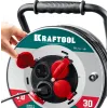KRAFTOOL HEAVY DUTY 4.0, КГ 3х2.5 30м 4000Вт IP44, силовой удлинитель на стальной катушке (55086-30)