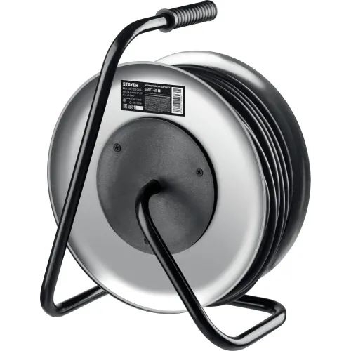 STAYER PRO-315, КГ, 3 x 1.5 мм2, 50 м, 3700 Вт, IP44, силовой удлинитель на стальной катушке (55077-50)