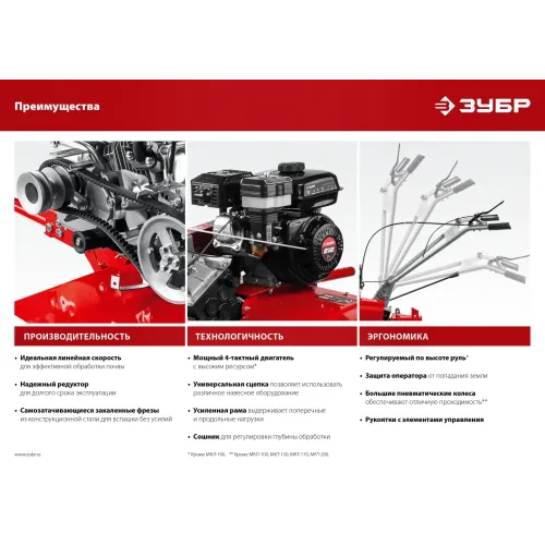ЗУБР 7 л.с., мотоблок с ВОМ (МТШ-500)