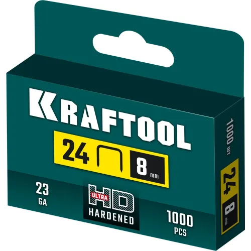KRAFTOOL скобы тип 24, 8 мм, калибр 23GA. 1000 шт (31724-08)