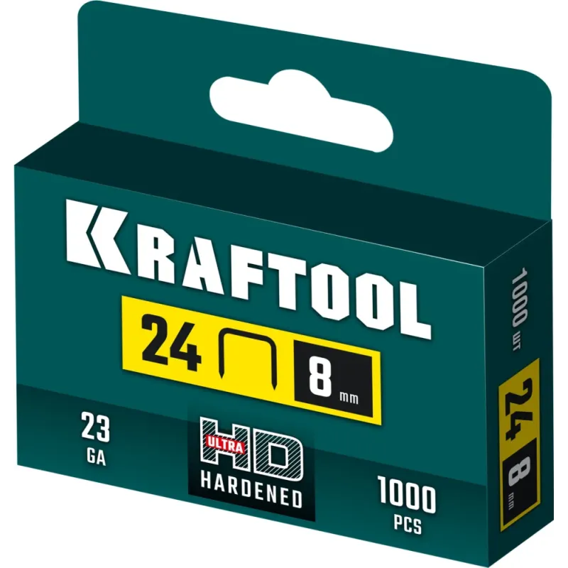 KRAFTOOL скобы тип 24, 8 мм, калибр 23GA. 1000 шт (31724-08)