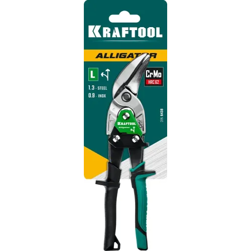 KRAFTOOL Alligator, 250 мм, левые усиленные ножницы по металлу с выносом (2328-OL)