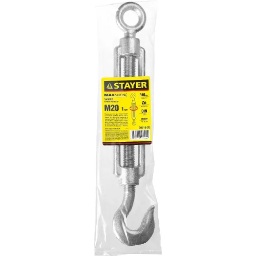 STAYER DIN 1480, М20, 1 шт, талреп крюк-кольцо (30515-20)