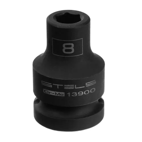 Головка ударная шестигранная, 8 мм, 1/2", CrMo Stels