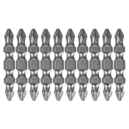 Бита двухсторонняя, PH2-PH2 х 45 мм, сталь S2, 10 шт. Denzel