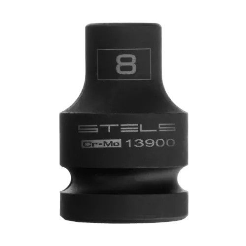 Головка ударная шестигранная, 8 мм, 1/2", CrMo Stels