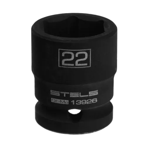 Головка ударная шестигранная, 22 мм, 1/2", CrMo Stels