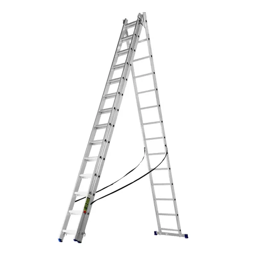 Лестница, 3 х 14 ступеней, алюминиевая, трехсекционная, Россия Сибртех