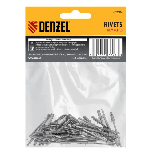 Заклепки алюминиевые, 1/8"-1/4", 3 х 6 мм, 50 шт Denzel