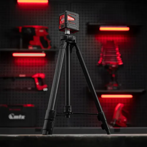 Лазерный уровень QBC RED Pro SET, 10 м, красный луч, батарейки, штатив MTX