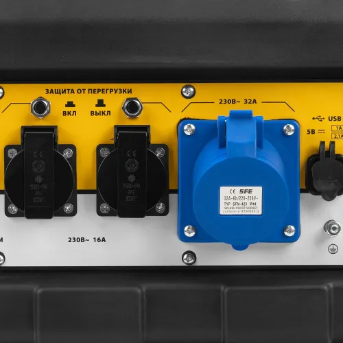 Генератор бензиновый PS-70EA, 7,0 кВт, 230В, 25л, коннектор автоматики, электростартер Denzel