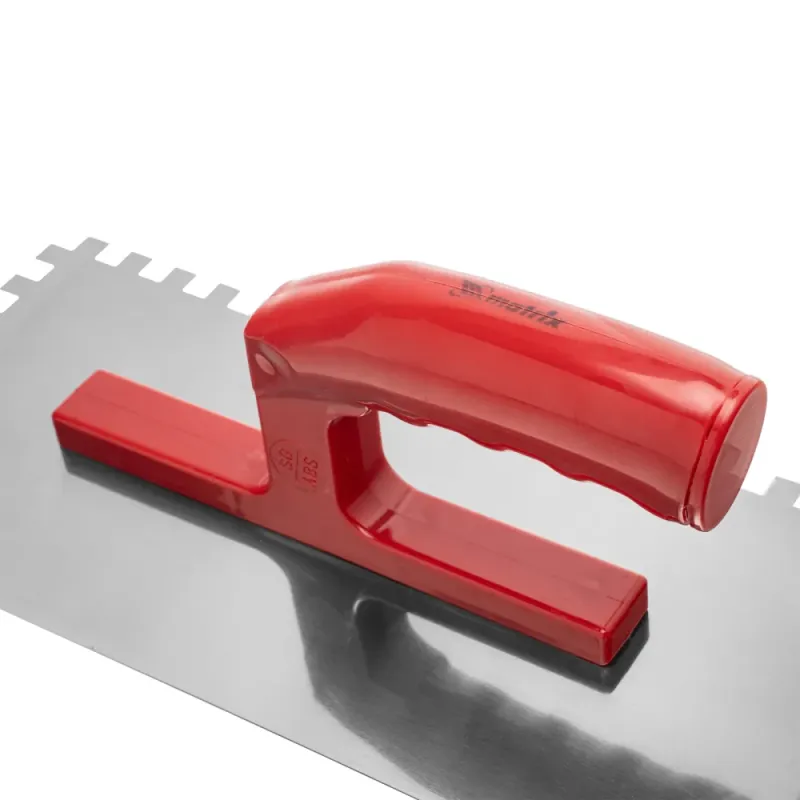 Гладилка стальная, 280 х 130 мм, зеркальная полировка, пластмас. ручка, зуб 8 х 8 мм Matrix