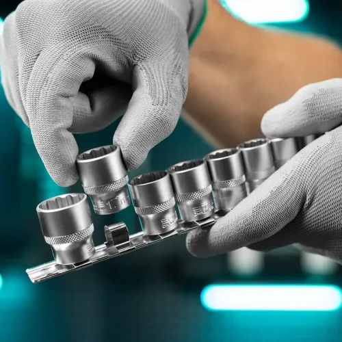 Набор торцевых головок, 3/8", 12-ти гр., CrV, 10шт., 8-19мм Stels