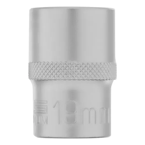 Головка торцевая, 19 мм, 6-гранная, CrV, под квадрат 1/2" Stels