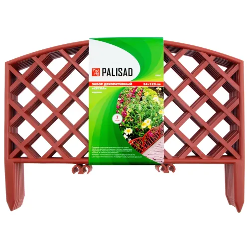 Забор декоративный "Сетка", 24х320 см, терракот, Россия Palisad