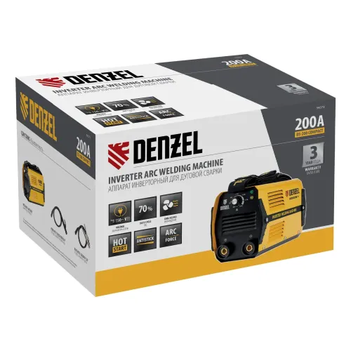 Аппарат инвертор. дуговой сварки DS-200 Compact, 200 А, ПВ 70%, диам.эл. 1,6-5 мм Denzel