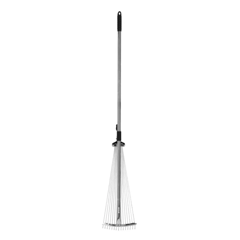 Грабли веерные стальные, 190-520х1200-1500 мм, 15 зубьев, раздвижные, стальной черенок Palisad