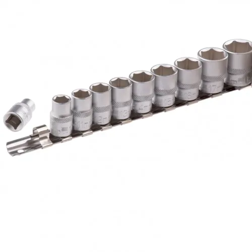 Набор торцевых головок 3/8", 6-ти гр., CrV, 10шт., 8-19мм Stels