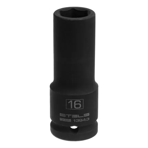Головка ударная удлиненная шестигранная, 16 мм, 1/2", CrMo Stels