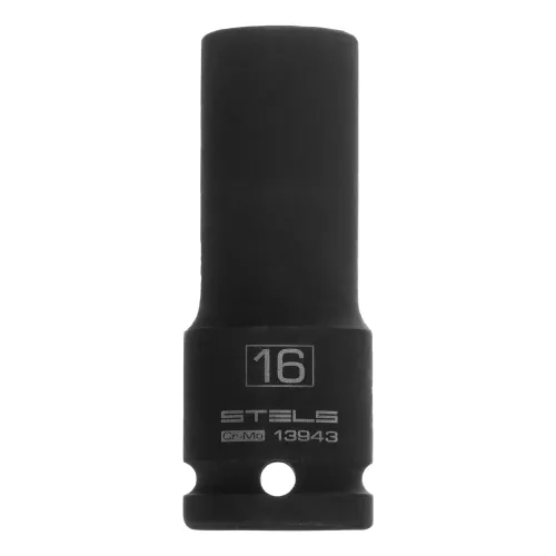 Головка ударная удлиненная шестигранная, 16 мм, 1/2", CrMo Stels