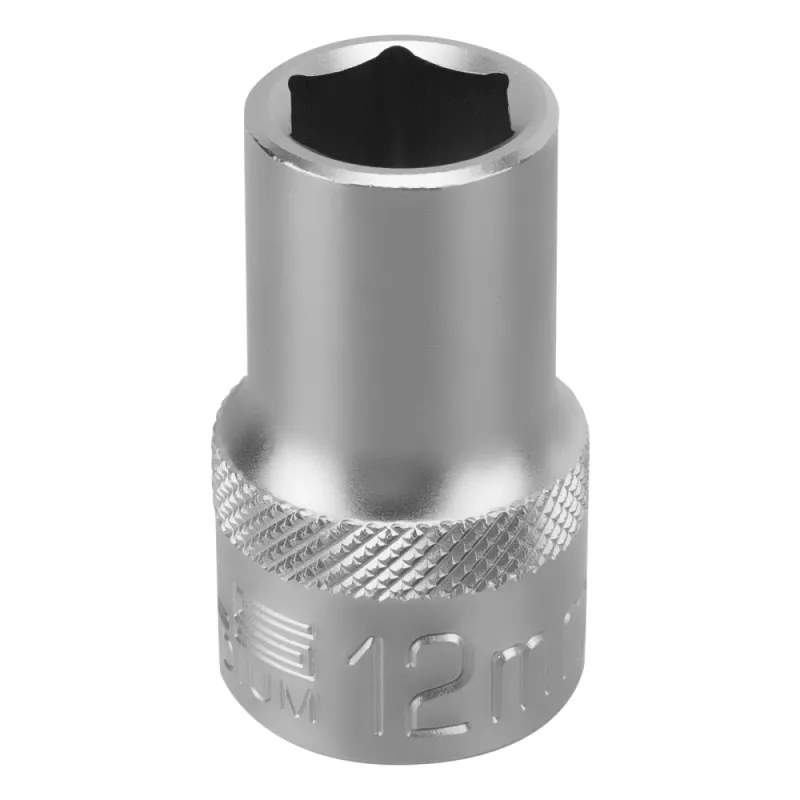 Головка торцевая удлиненная, 12 мм, 6-гранная, CrV, под квадрат 1/2", Stels